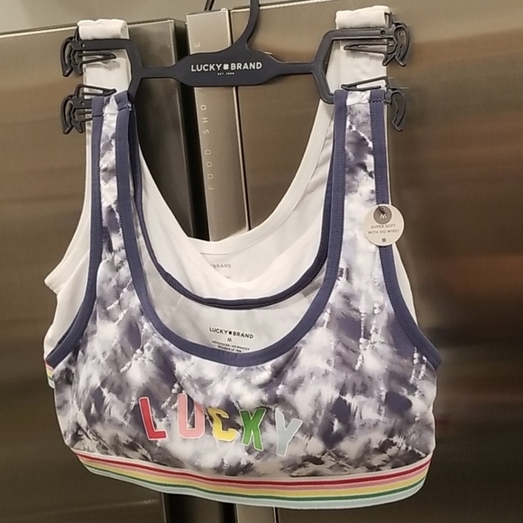 💕LUCKY BRAND💕 Padded Bra Set (2 Pack) ~ Logo Graphic Medium M NWT - Picture 5 of 12